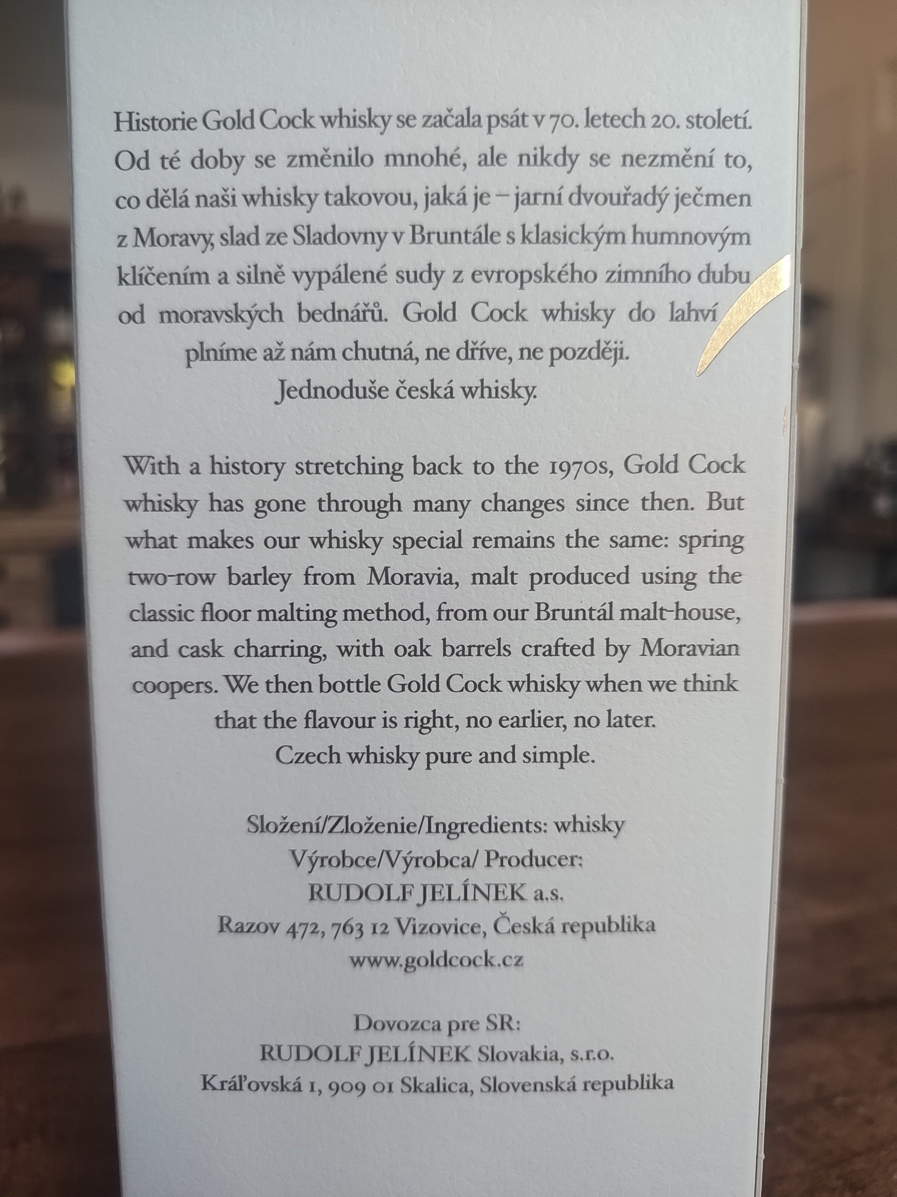 R. Jelínek Gold Cock 10 Year Old -  (Czech single malt, 49.2%)