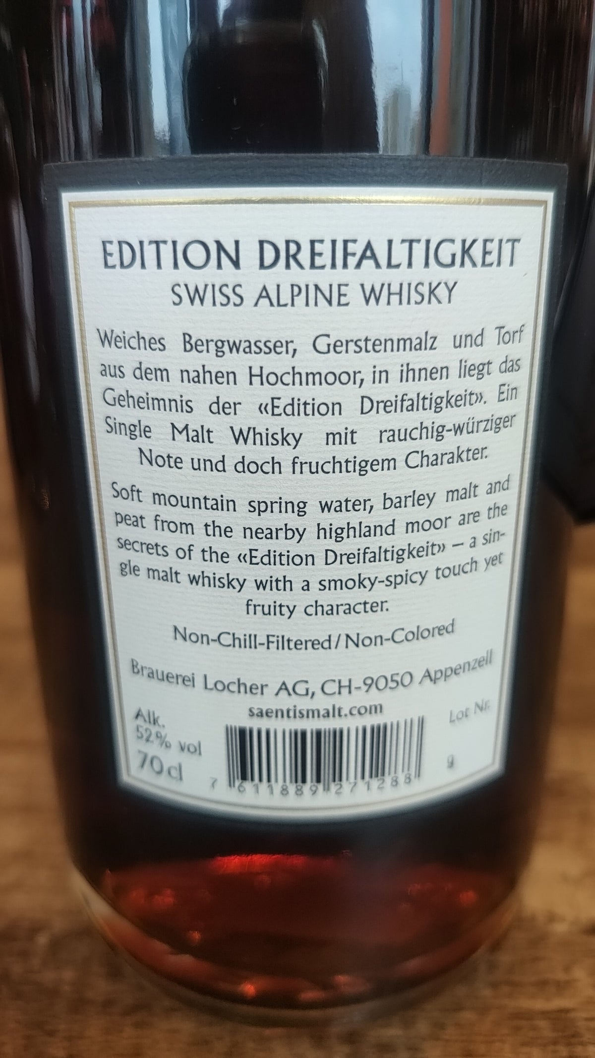 Säntis Dreifaltigkeit (Swiss Single Malt, 52% ABV)